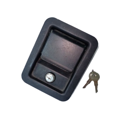 Locking Recessed Paddle Latch Steel Black Coated W/O Mtg. Holes- 91222