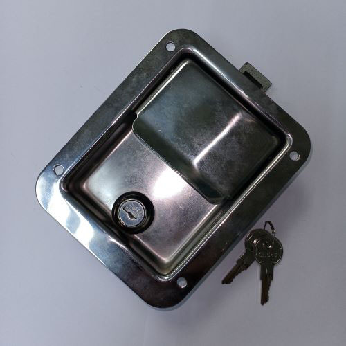 Locking Stainless Steel Polished Paddle Latch W/Mtg. Holes - 91393