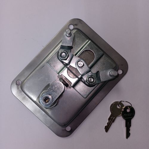 Locking Stainless Steel Polished Paddle Latch W/Mtg. Holes W/2 keys - 91428