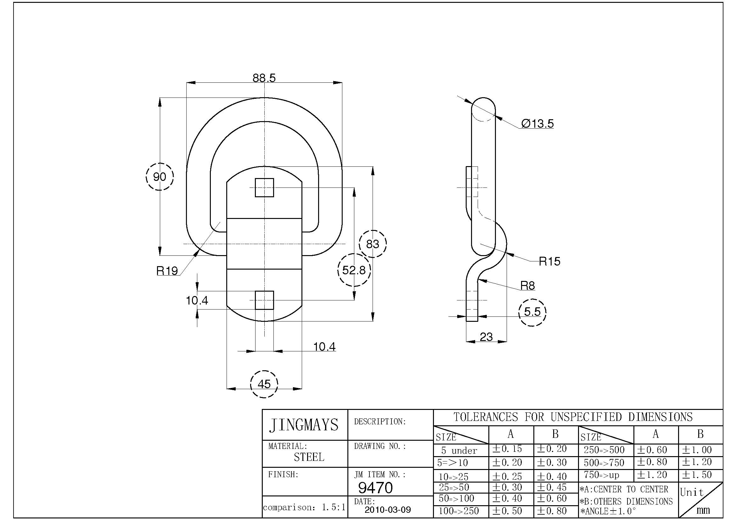 D Ring Steel Plain - 9470