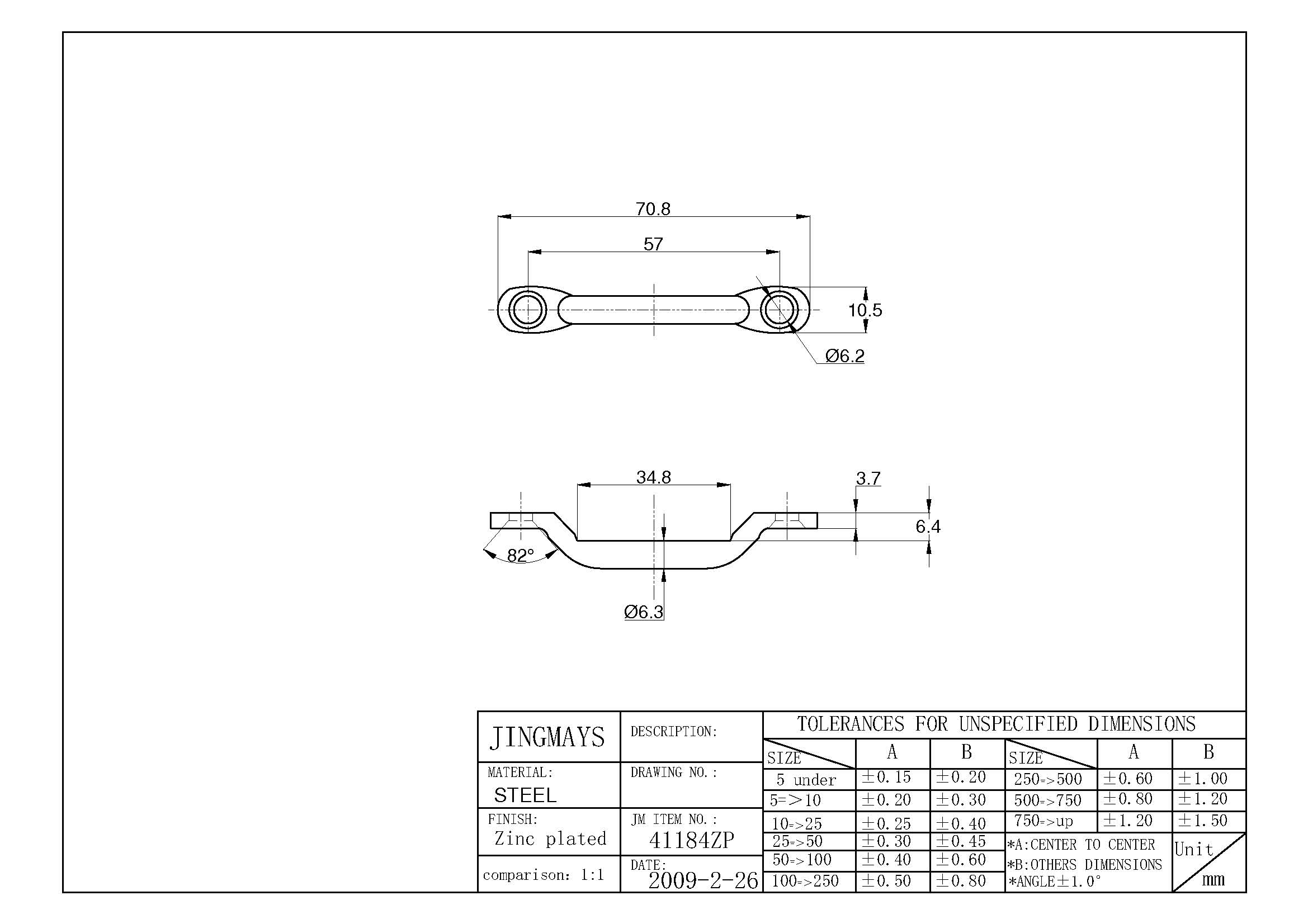 Footman Loop Steel Zinc - 41184ZP